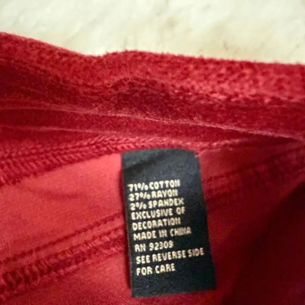 DG2 by Diane Gilman Stretch Velvet Pull-On Embroidered Bootcut Pant size 12 NWT - Picture 4 of 8